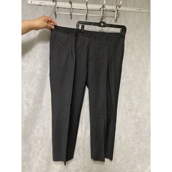 Men Dress Pants 39 x29 Gray Cashmere Wool Super 150 Slack Luxury Andrea Castaldi - Picture 1 of 12